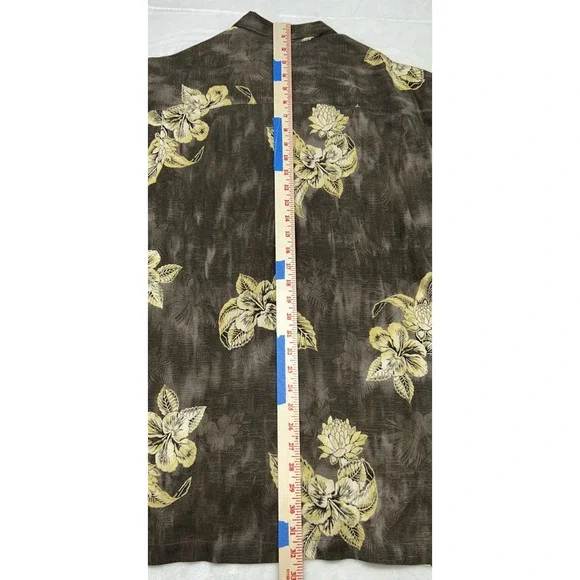 Tommy Bahama Shirt Mens XL 100% Silk Hawaiian Floral Print Short Sleeve - Picture 6 of 7